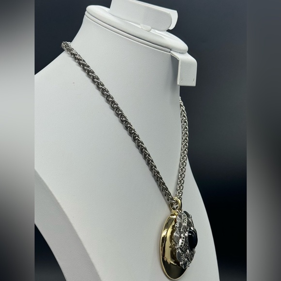 Vintage Joan Rivers Classic Collection Silver and Gold Tone Pendant Statement - Picture 2 of 13
